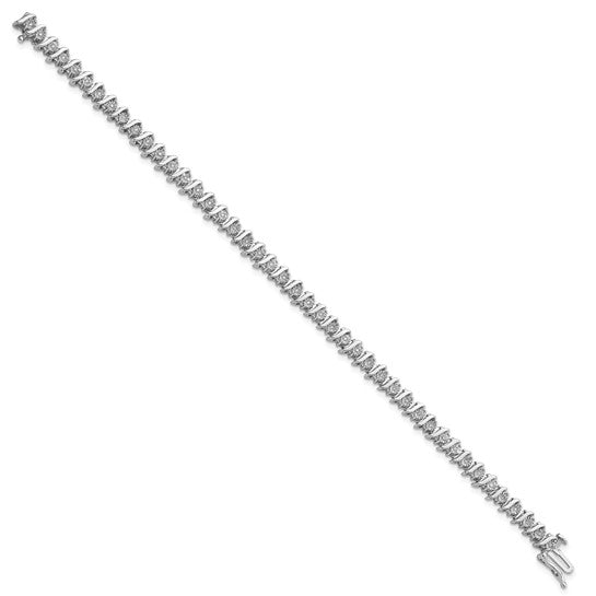 Sterling Silver Rhodium-plated Diamond Fancy Bracelet