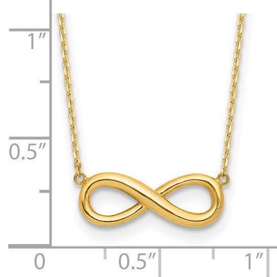 14k Polished Infinity Pendant Necklace