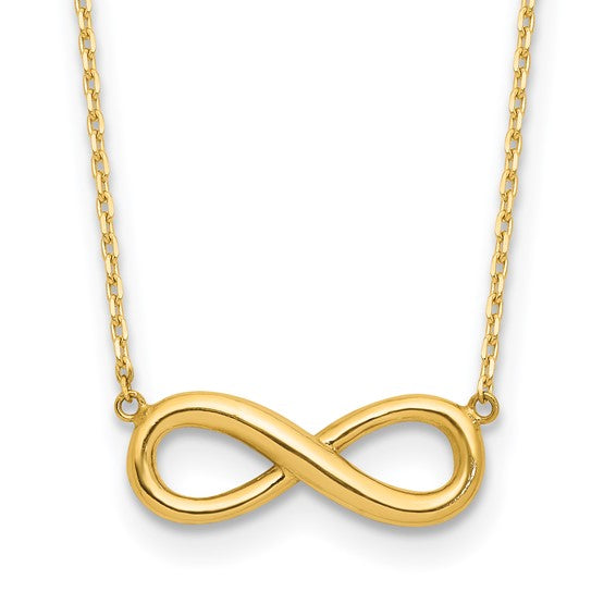 14k Polished Infinity Pendant Necklace