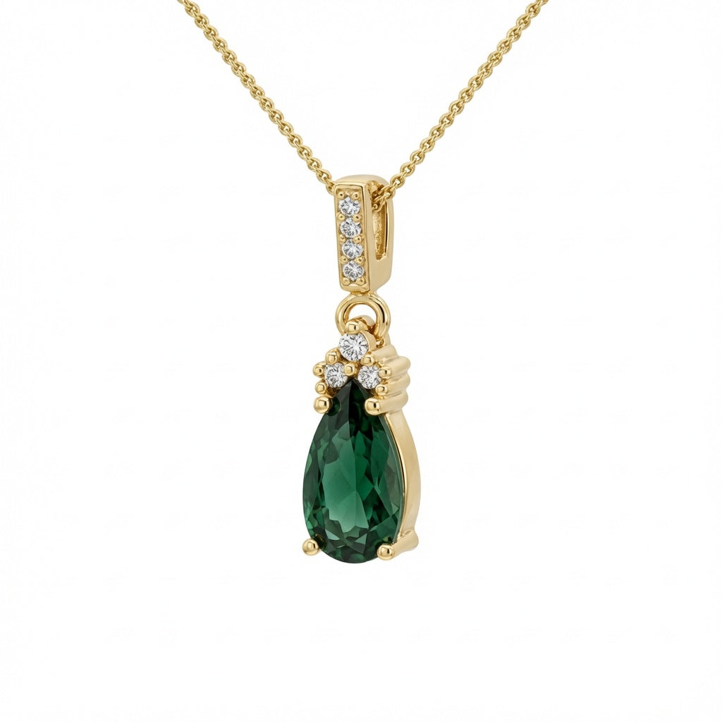 14k Green Tourmaline Pendant