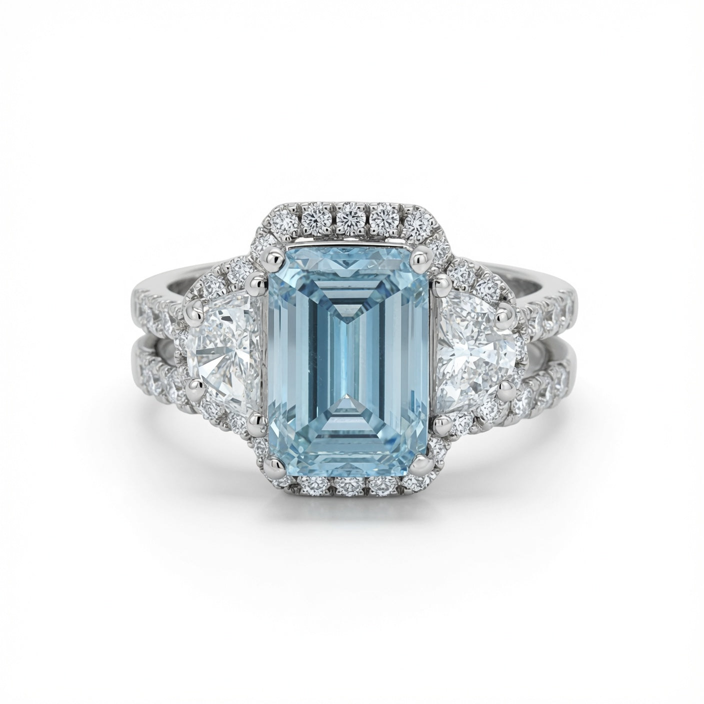 Caelum Lab Blue Diamond Ring Set