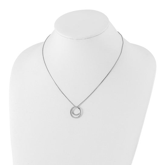 White Ice Sterling Silver Rhodium-plated 18 Inch Diamond Necklace with 2 Inch Extender