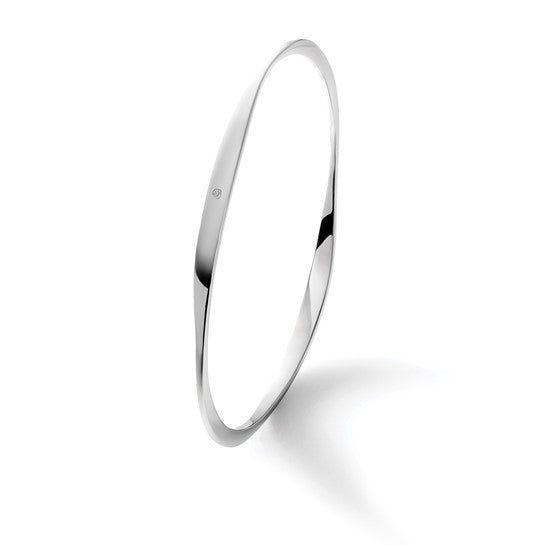 White Ice Sterling Silver Rhodium-plated Diamond Bangle