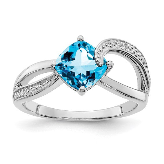 Cushion Gemstone & Diamond Rings