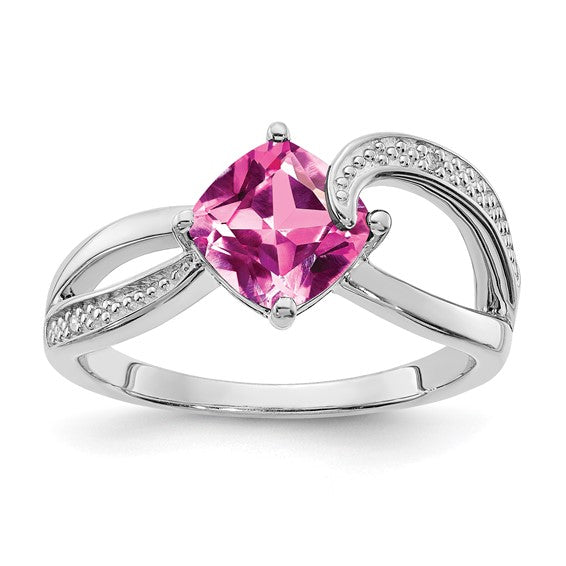 Cushion Gemstone & Diamond Rings
