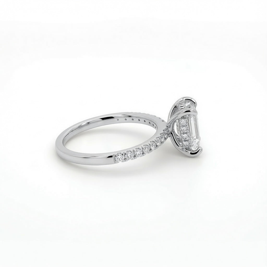 Emerald Ice Lab Diamond Engagement Ring