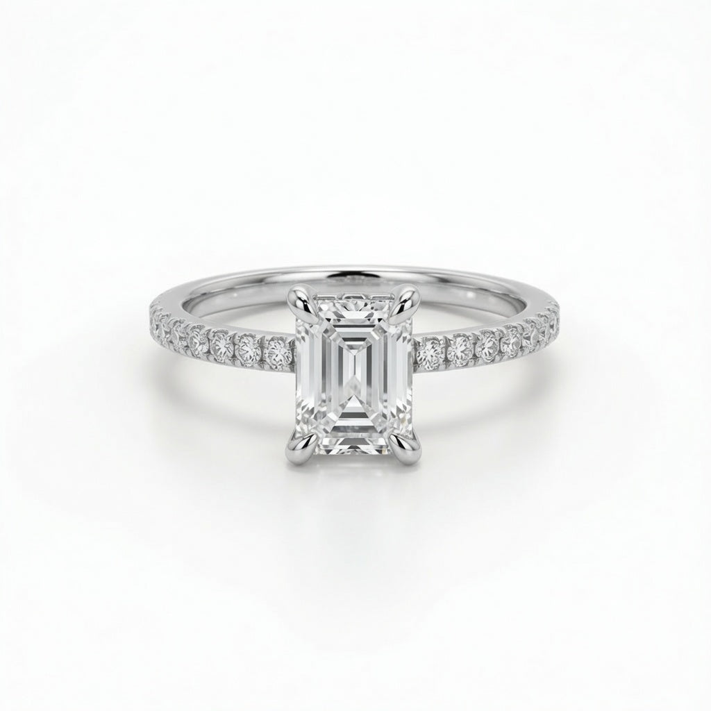 Emerald Ice Lab Diamond Engagement Ring