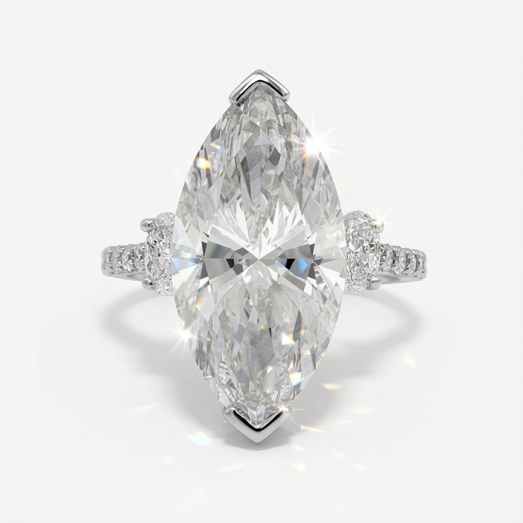 Amara Lab Diamond Marquise Bridal Ring