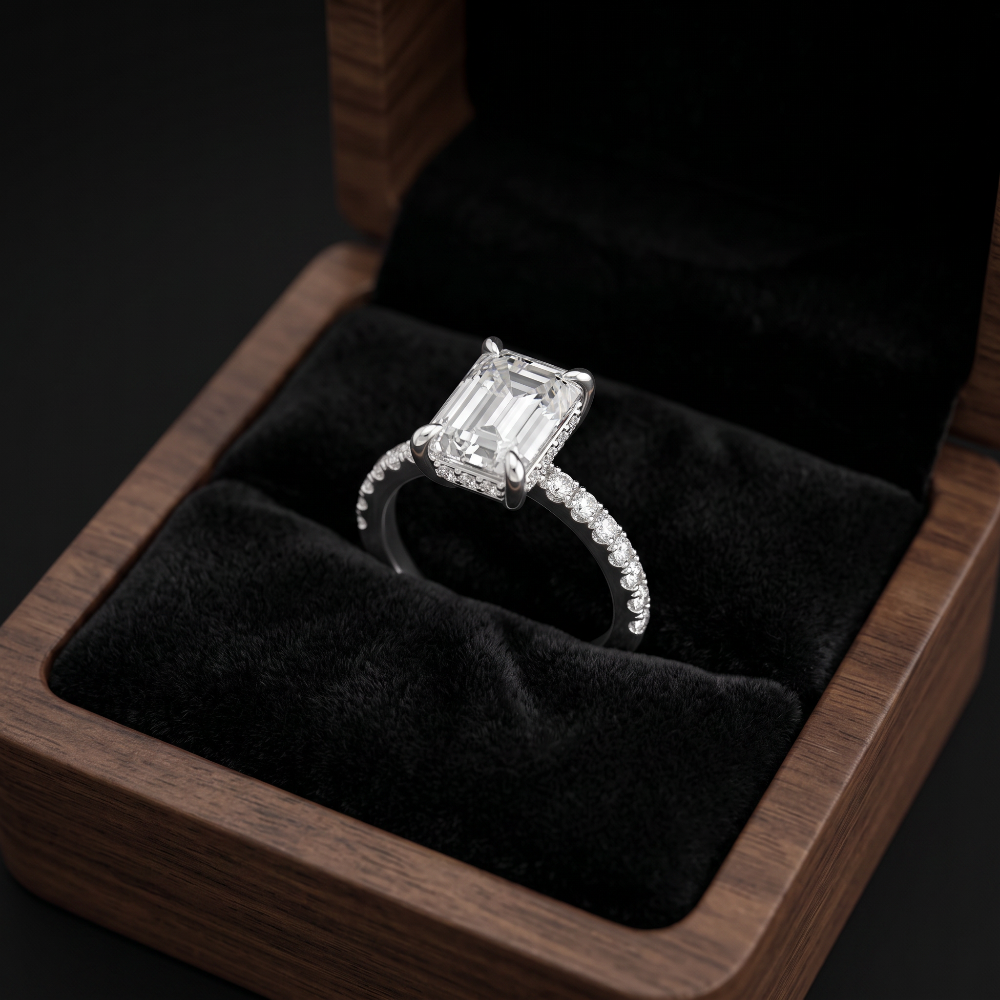 Emerald Ice Lab Diamond Engagement Ring